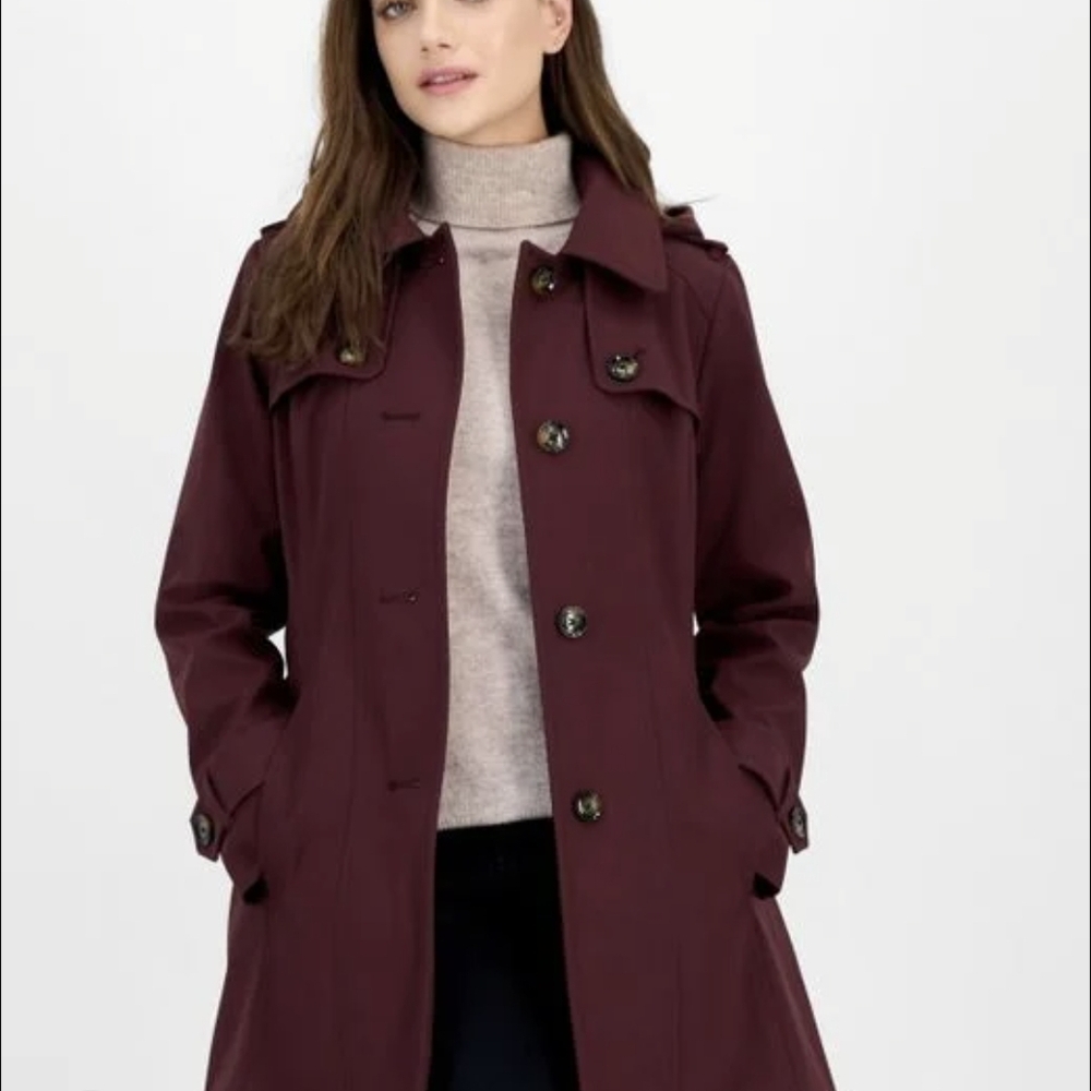 Women’s Burgundy Trench Coat - Unbranded - Picture 1 of 2